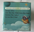 24Pcs Glow in the Dark Party Supplies for Kids/Adults, Flashing Light up Toys LED Bracelets Halloween Glow Sticks, Mardi Gras Party Favors Carnival Birthday Concert Gifts Accessory