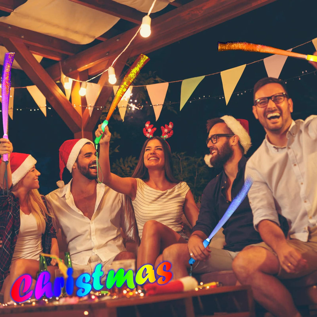 25 Pack Glow Sticks Mardi Gras Party Supplies ,Glow in the Dark Party Supplies,3 Models Flashing Sticks, Fiber Optic Wands Light up Sticks Fit Wedding Birthday Easter valentine's day