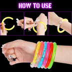 24Pcs Glow in the Dark Party Supplies for Kids/Adults, Flashing Light up Toys LED Bracelets Halloween Glow Sticks, Mardi Gras Party Favors Carnival Birthday Concert Gifts Accessory