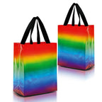 Nush Nush Gradient Bags Medium Size - Set of 12 Aqua to Pink Reusable Bags With Holographic Finish - Perfect For Goodie, Birthday, Party Favors - 8x4x10