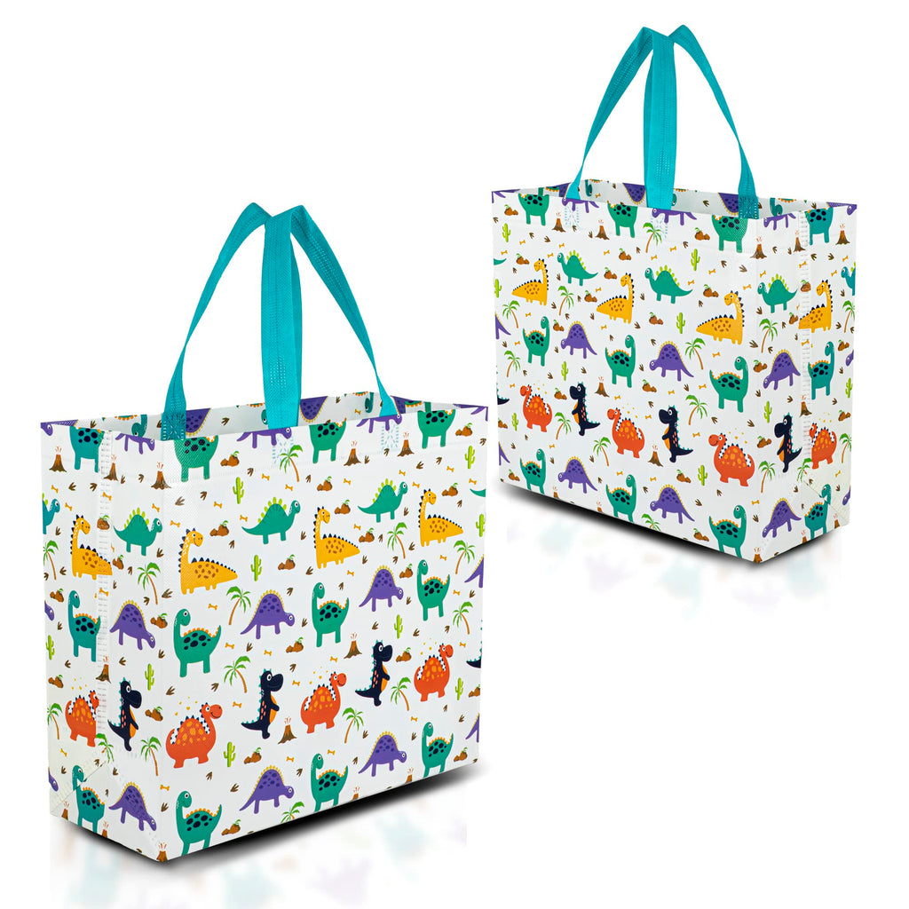 Nush Nush Gradient Bags Medium Size - Set of 12 Aqua to Pink Reusable Bags With Holographic Finish - Perfect For Goodie, Birthday, Party Favors - 8x4x10