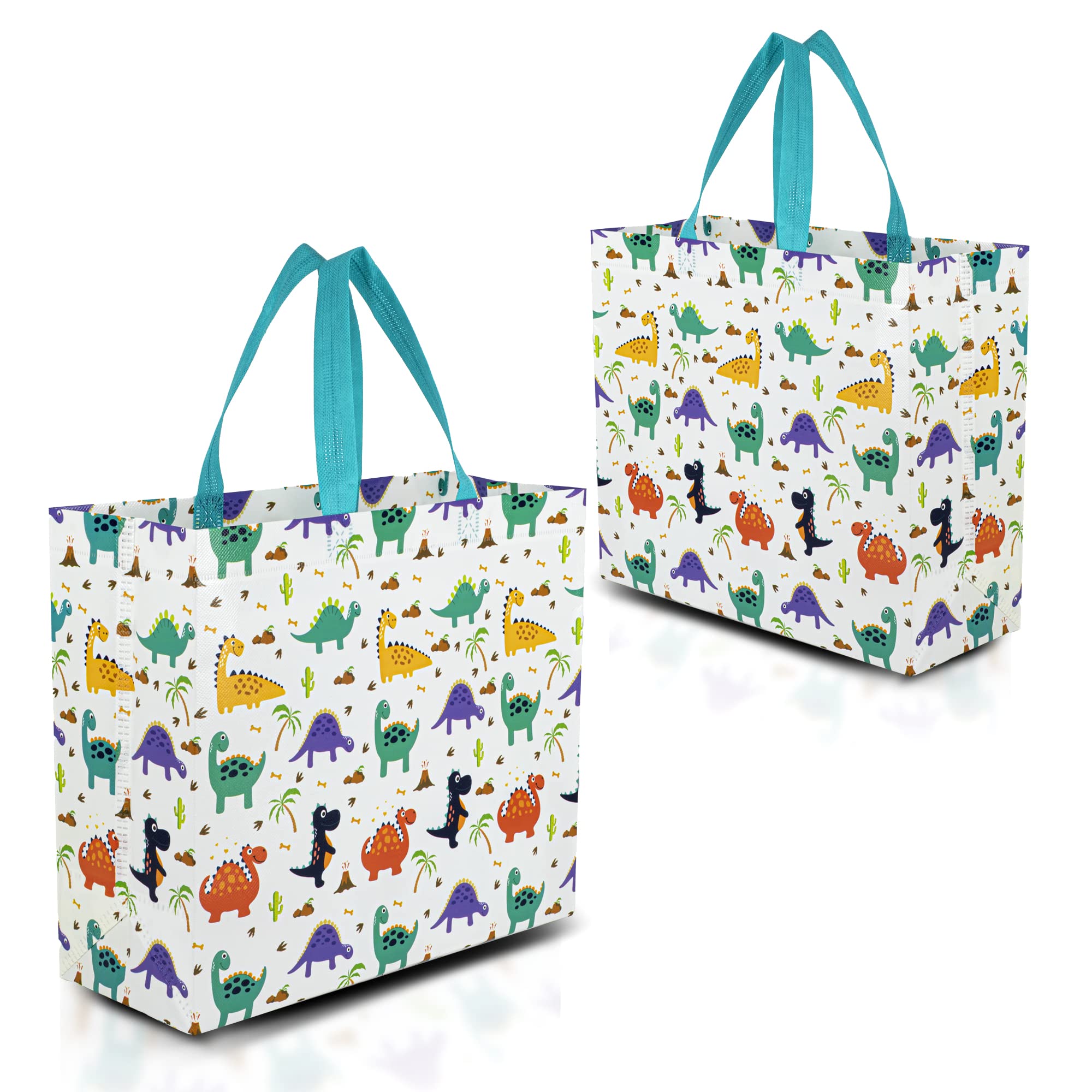 Nush Nush Gradient Bags Medium Size - Set of 12 Aqua to Pink Reusable Bags With Holographic Finish - Perfect For Goodie, Birthday, Party Favors - 8x4x10