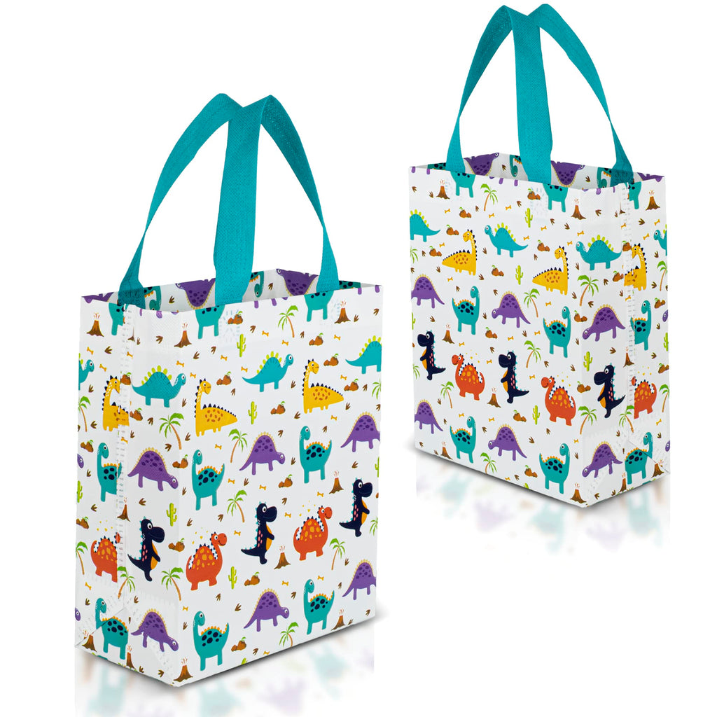 Nush Nush Gradient Bags Medium Size - Set of 12 Aqua to Pink Reusable Bags With Holographic Finish - Perfect For Goodie, Birthday, Party Favors - 8x4x10